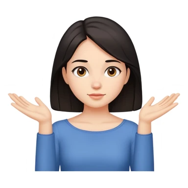 A girl mid length dark hair reaching her shoulders  sticker