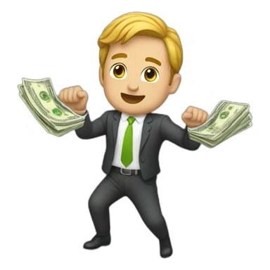 cash fliying sticker