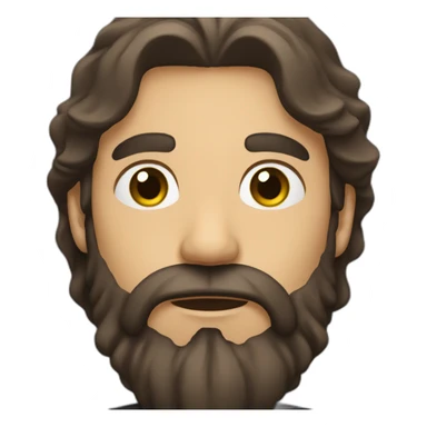 A man with microphone and long brown beard and dark hair sticker