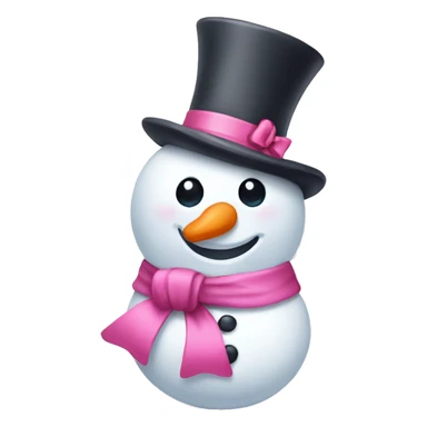 Cute snowman with pink bow sticker