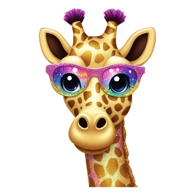 Lisa frank glitter giraffe with eyelashes sticker