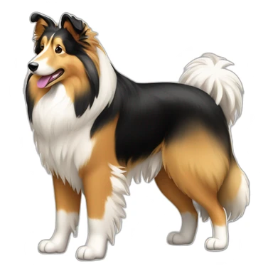 full body sand rough collie sticker