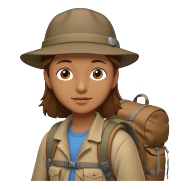 Hiker with backpack facing right sticker