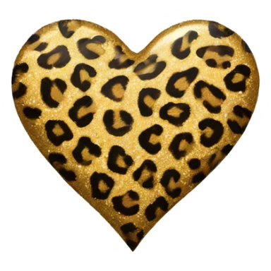 cheetah print glitter heart  sticker