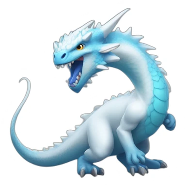 Drangon blanc et bleu sticker