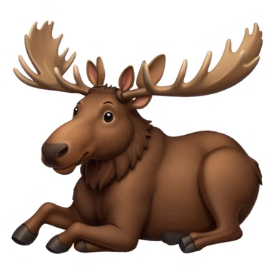 moose resting on the ground, relaxed sticker
