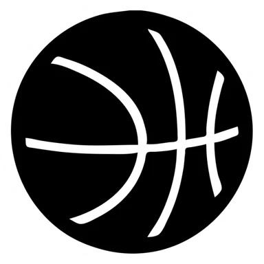 basketball, solid black icon style, bold silhouette, no color sticker