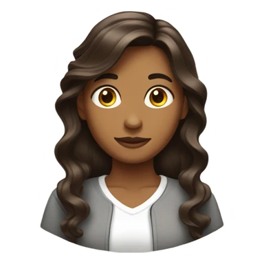 Una adolescente ondulada con cabello café  sticker