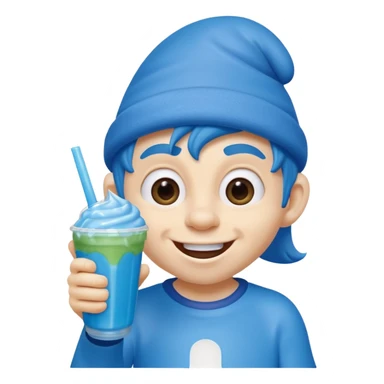 smurf drinking slurpee sticker