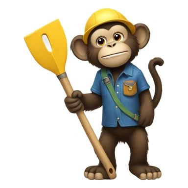 Boots the monkey with a shovel sticker
