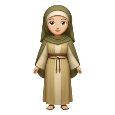 fullbody Jerusalem woman in ancient robes and headscarf, no crosses or Christian symbols sticker