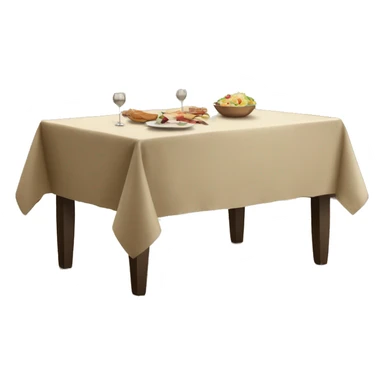 Big dining table with beige table cloth sticker