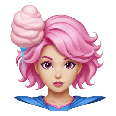 cotton candy woman super hero flying sticker