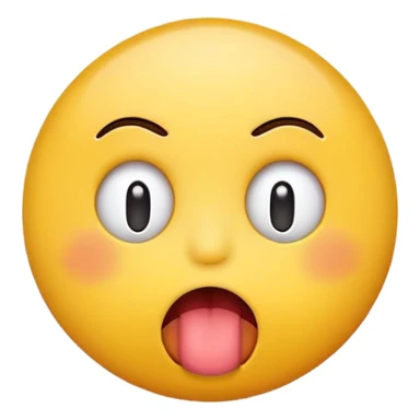 Round yellow emoji face with a bored expression, downturned mouth and tongue poking out sticker