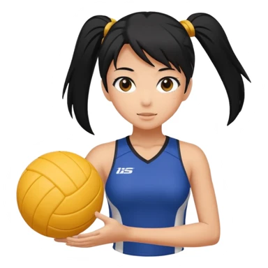 volleyball player, anime girl, with volleyball ball sticker