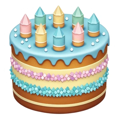 Two layer cake adorned with overflowing raw pastel crystals  sticker