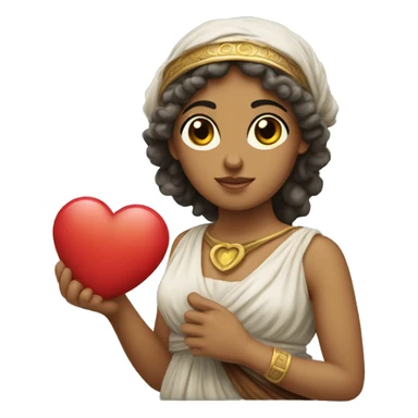 Greek Sappho holds a heart in her hand sticker