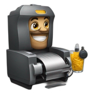 Tatuador con máquina de tatuar sticker