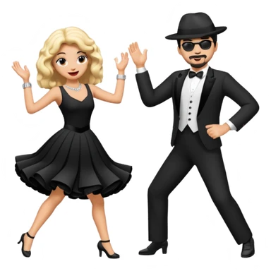 2 perros poddle uno macho y una hembra bailando  sticker