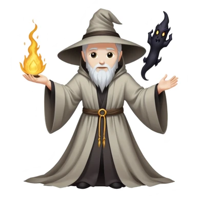 wizard summoning a dark shadow creature from the ground sticker