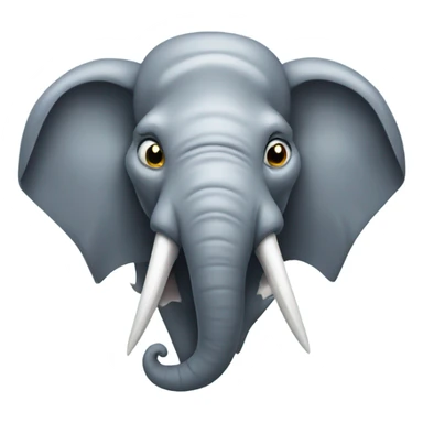 Elephant with sharp shark teeth very scary sticker