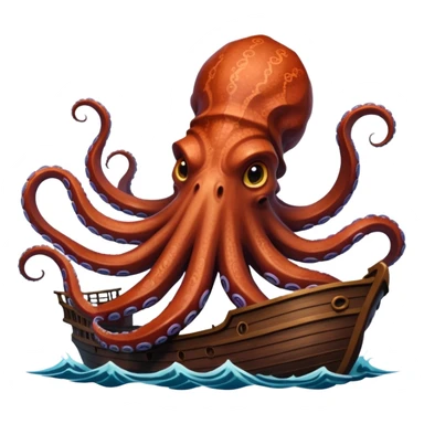 Kraken – Giant octopus with tentacles wrapping a ship sticker