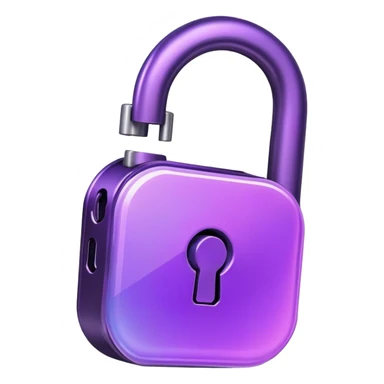 Holographic and glassmorphic dark purple lock sticker