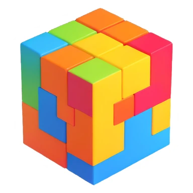 Minecraft logo inspired icon, 3D blocky look, vibrant colors sticker