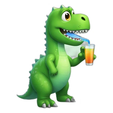 sick dinosaur taking his temperature sticker