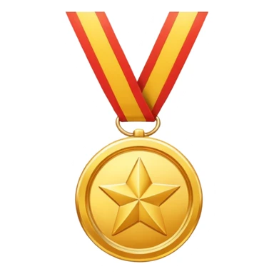 JUST THE CIRCLE  golden medal with a glossy finish, central clean,  sticker