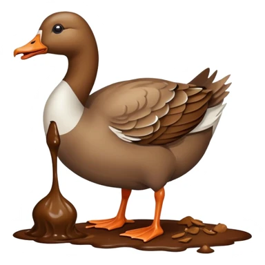 Goose eating poop sticker