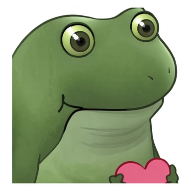 frog with heart eyes sticker