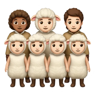 Quero 5 pessoas vestidas de ovelhas sticker