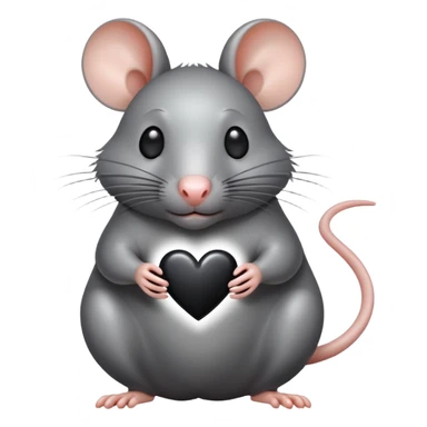 Rat black heart sticker