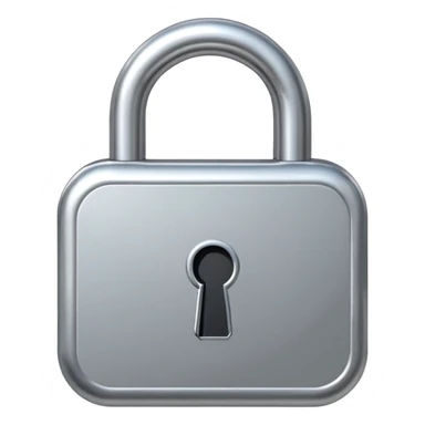 A chrome silver lock and key emoji, smooth metallic surfaces, glossy reflections, luxury swag vibe, minimal iOS emoji style, centered on clean white background sticker