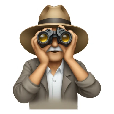 hombre viejo con binocular sticker