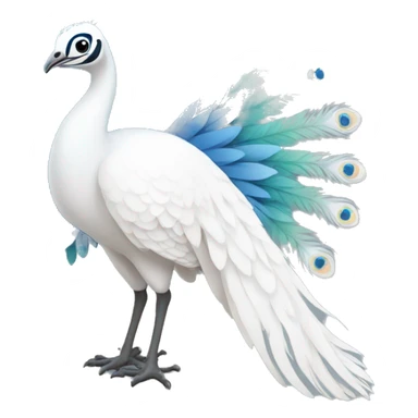 White peacock sticker