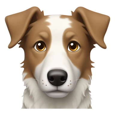 A short haired sand and white cross breed border collie with falling ears sticker