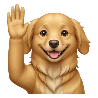 Dog waving help sticker