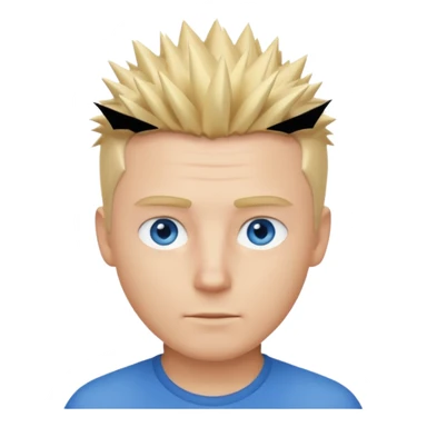 white man short spike hair blond sticker