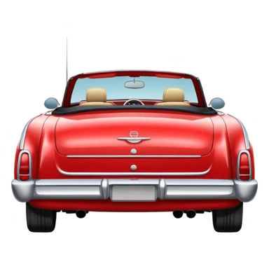 rear view classic red convertible sticker