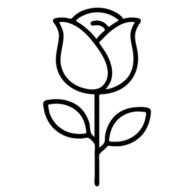 rose flower outlined icon sticker