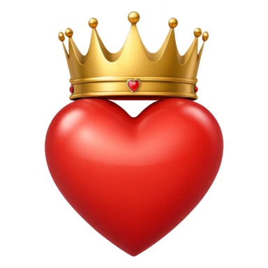 Corazon rojo con corona sticker