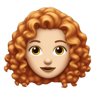 White girl with red voluminous curls and earrings sticker