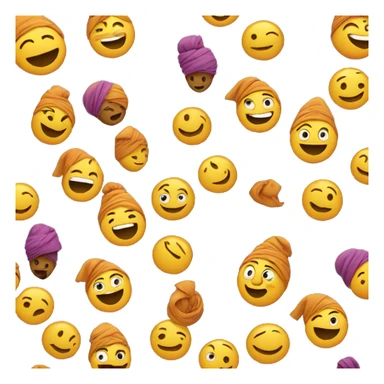 Happy emoji face but with a turban sticker