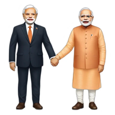 Narendra Modi and Italian prime minister holding hands  sticker