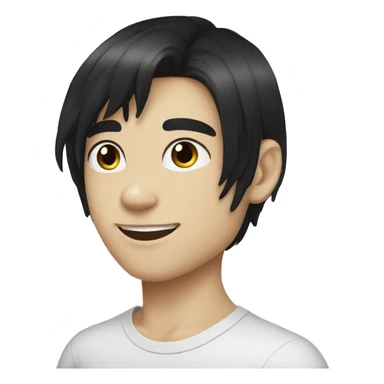 long black hair cute boy white skin sticker