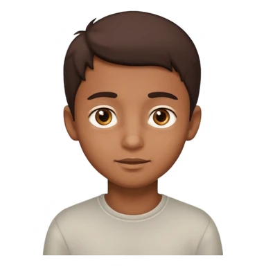 profile picture of a charming brown boy, bright eyes, simple background sticker