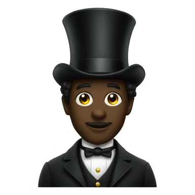 british black man with a tophat and monocle sticker