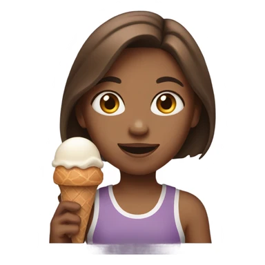 Brown hair girl with a basketball and ice cream  sticker